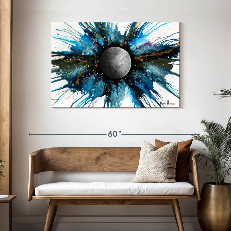Oberle Abstract Universe - A Distant Moon, 30" H x 45" W
