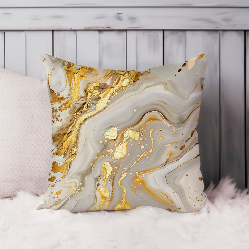 Abstract Golden Geode Crystals Marble I Modern