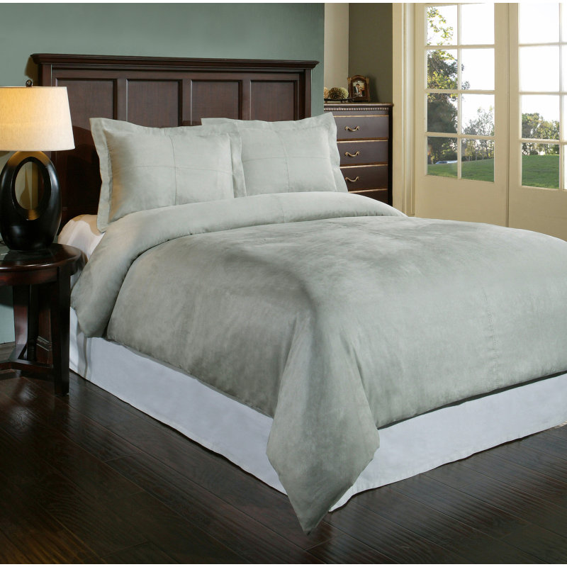 Polyester Standard Duvet Cover, Gray, Full/Queen