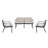  Luna Outdoor Chat Set 3 Piece Polypropylene Frame Cushioned Seating, Black Beige-76182035