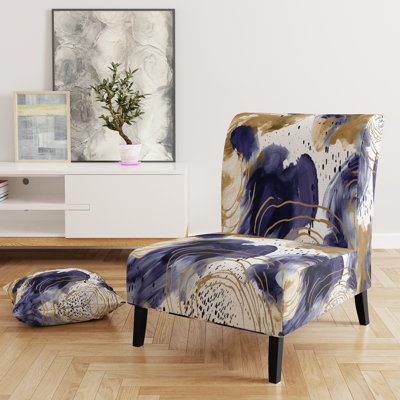 Abstract Pattern With Textures II - Upholstered Wide Slipper Chair