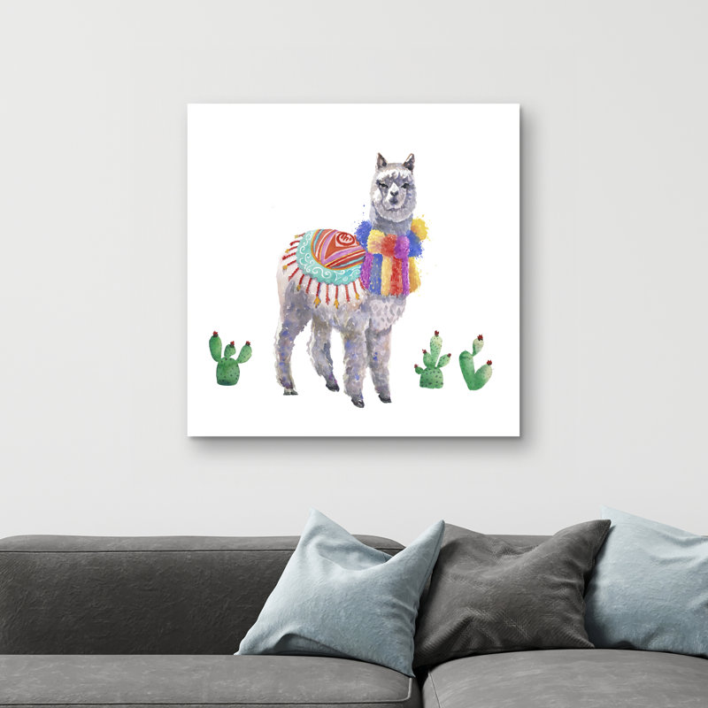 Traditional peruvian lama - 32"x32" art on canvas