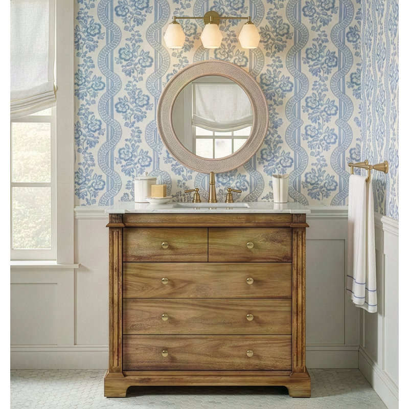 Garza 42" Single Bathroom Vanity Set, Light Brown