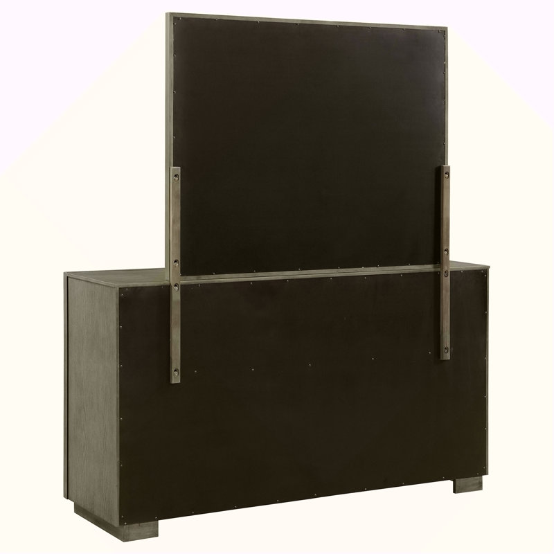 Commode 8 tiroirs avec miroir Prescott, Oak