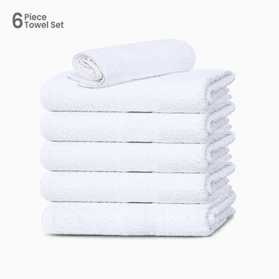 Ensemble de serviettes de bain 100% coton de première qualité, 6 serviettes de bain douces et très absorbantes et à séchage rapide, essuie-mains et débarbouillette