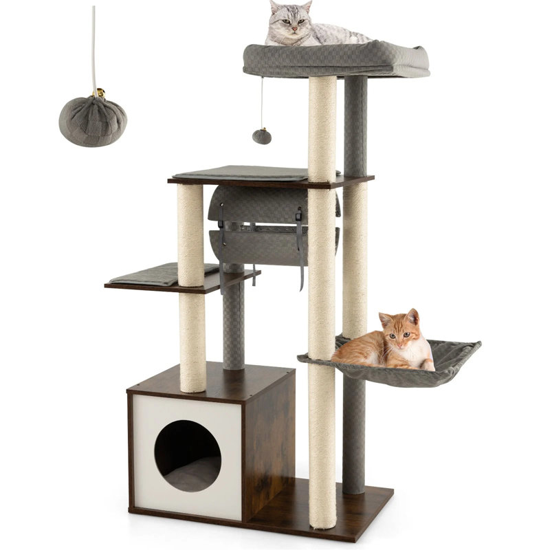 127cm H Cat Tree, Grey