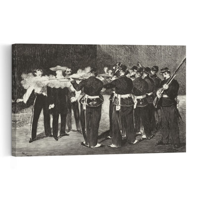 L'exécution de l'empereur Maximilien, 1868, estampe abstraite contemporaine imprimée en 1884.