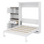 Lit escamotable avec armoire de rangement, support à vin, porte-verre, tiroirs et bande à DEL multicolore-1330039074