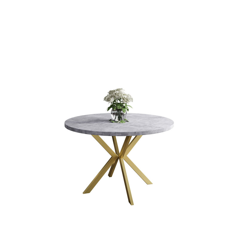 Amary Round Dining Table, White, 76 H x 120 L x 196 W cm