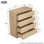 Commode à 4 tiroirs 31,5 po en bois naturel, commode de rangement étroite sans poignée avec tiroirs coulissants, rangement pour garde-robe peu encombrant pour la chambre à coucher-2086471292