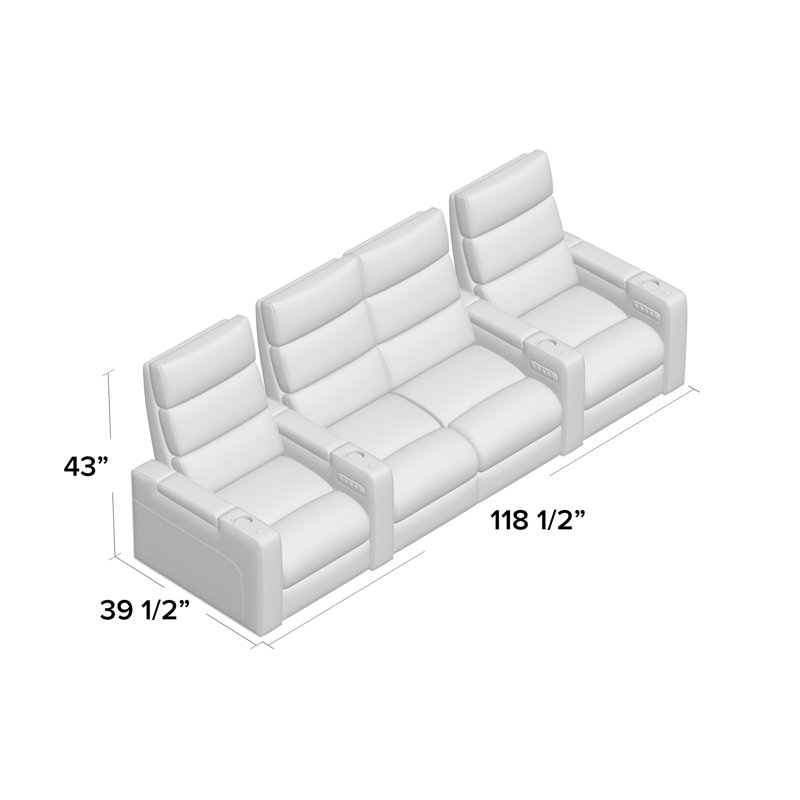 Rangée de cinéma maison Dream HR Series (rangée de 4), Cerise luxueuse