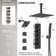 Dual Shower Heads System with Handheld Spray, Thermostatic Shower Faucet Set