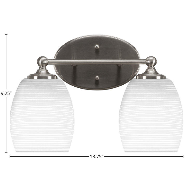 Barre d'éclairage de salle de bain Aitkens, Nickel brossé, 2