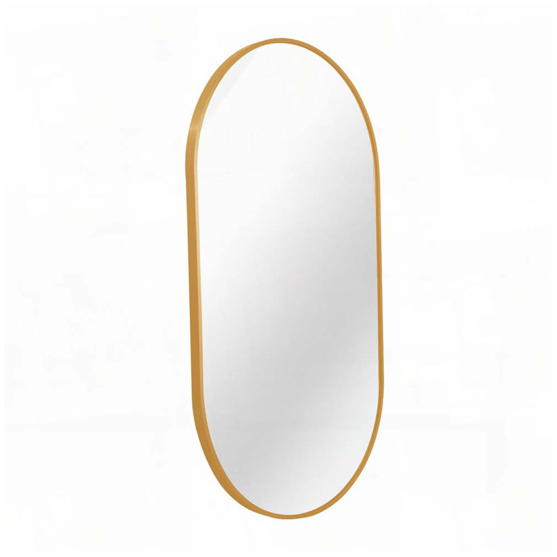 Miroir ovale en métal, Doré, 28 po x 20 po