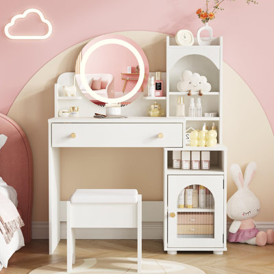 Vanity Desk With Mirror And Lights