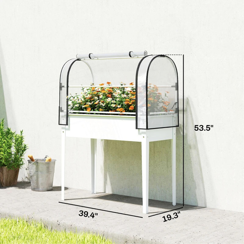 Stylish Flower Boxs,Elevated Plant Boxs,Raised Garden Bed, White