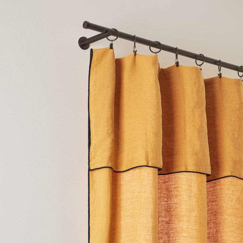 Carlina Linen Curtain Single Panel, Width 350 x Drop 280cm, Orange