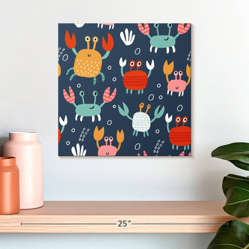 Ashelle Pattern Of Cute Crabs, 16" H x 16" W