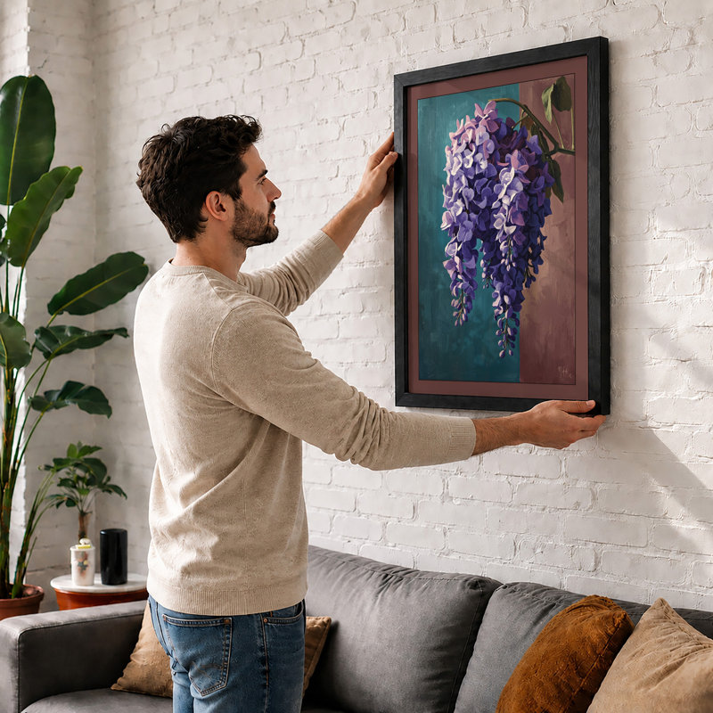 Cascading Wisteria Botanical - Print, Unframed, A2 - 59.4 x 42.0 cm