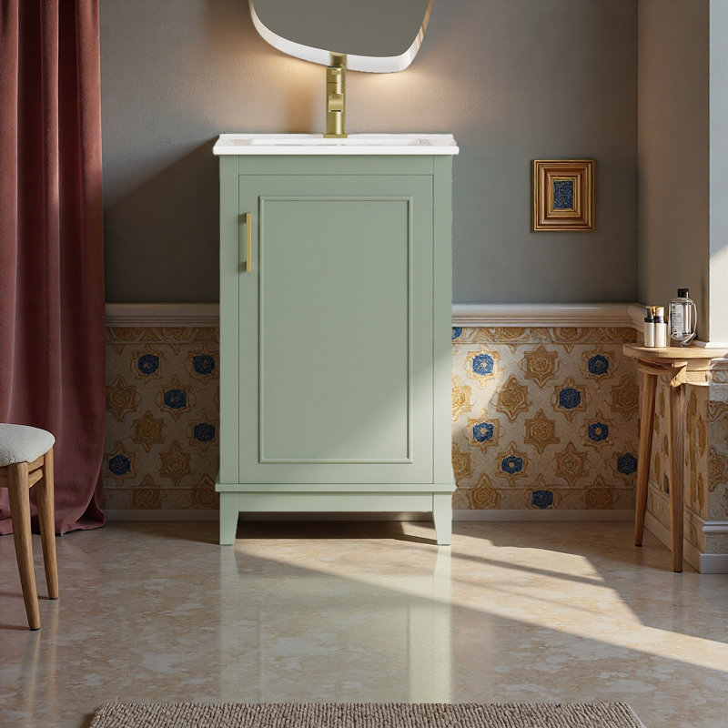 Petite armoire de meuble-lavabo moderne 20 pouces, Vert