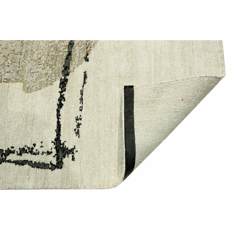 High-Quality Hand-Knotted Red/Black/Gray Area Rug, Rectangle 9' x 12', Red/Black/Gray