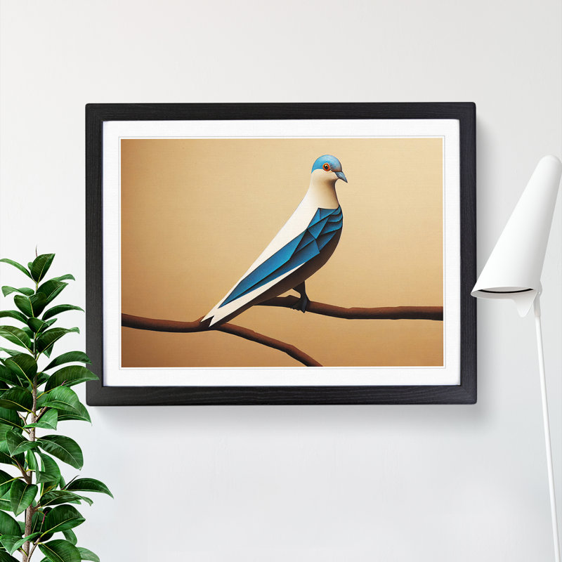 Amazing Dove Bird - Framed Print, Black Framed, 25cm H x 34cm W x 2cm D