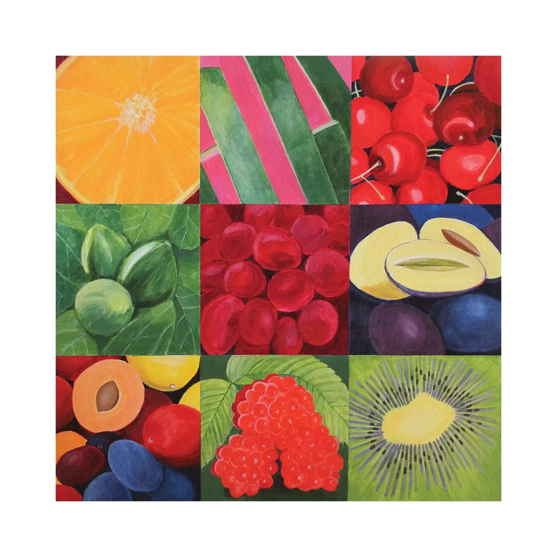 Fruit Medley by Toni Silber-Delerive - Wrapped Canvas Print, 93.98 cm H x 93.98 cm W x 3.175 cm D