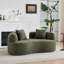 Causeuse incurvée 66,93 pouces à compression complète et éponge verte, tissu en velours de peluche, canapé compact sans assemblage pour petits espaces et appartements, capacité de 350 lb-1496809184
