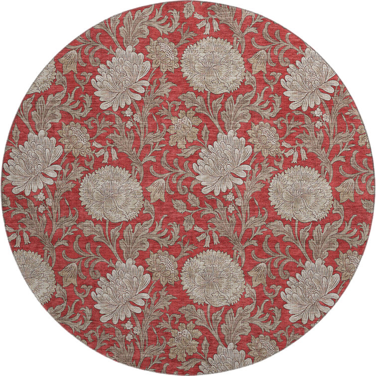 Premium Machine Washable Prisco Red Rug
