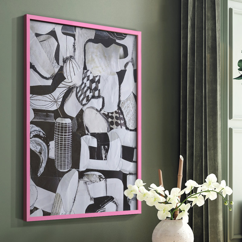 «Beverlywood City Forms», reproduction encadrée - bois massif, Rose, H 10 po x l 8 po
