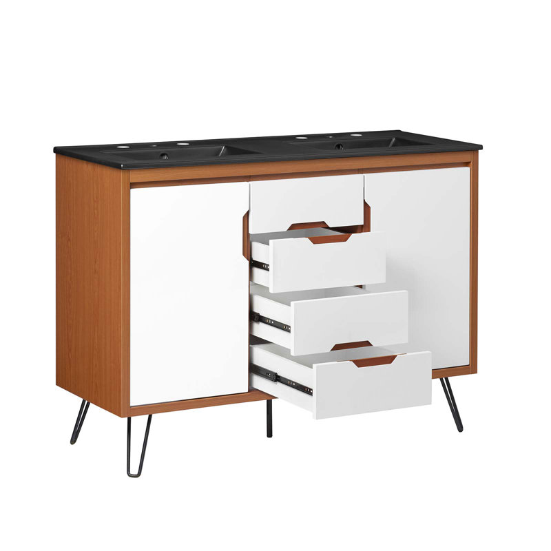 Meuble-lavabo double 48 po Modway Energize, Noir