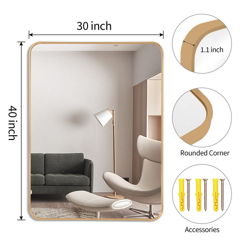 Giglia Metal Wall Mirror, Gold