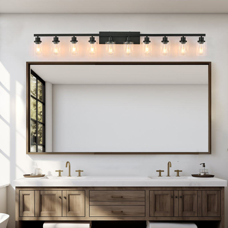 Bathroom Vanity Lights Over Mirror, 65.4Inch Vanity Lights Fixtures Modern Vanity Lights Bathroom Wall Lighting, Matte Black