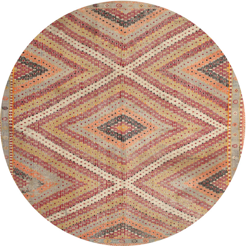Tapis oriental tissé à la machine Aljaquan, Rond 8 pi