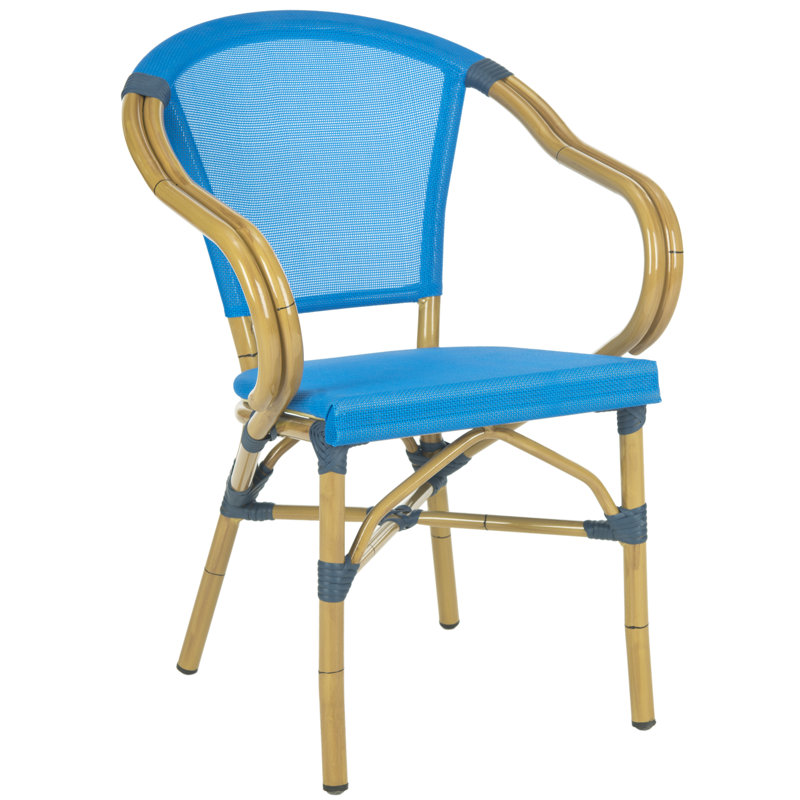 Chaise de patio empilable avec coussin Matilda, Blue