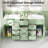 60" Modern Green Freestanding Double Sink Bathroom Vanity Set with Integrated Sinks and Storage-1467678564