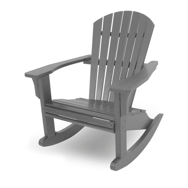 POLYWOOD Seashell Rocking Chair, Slate Grey