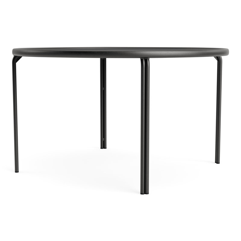 Kantan Outdoor Round Dining Table, Textured Pewter