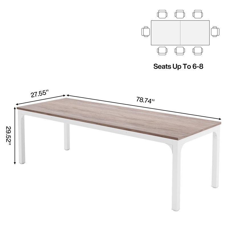 Bureau d'ordinateur l 78,8 po Alyzia, Chêne / Blanc