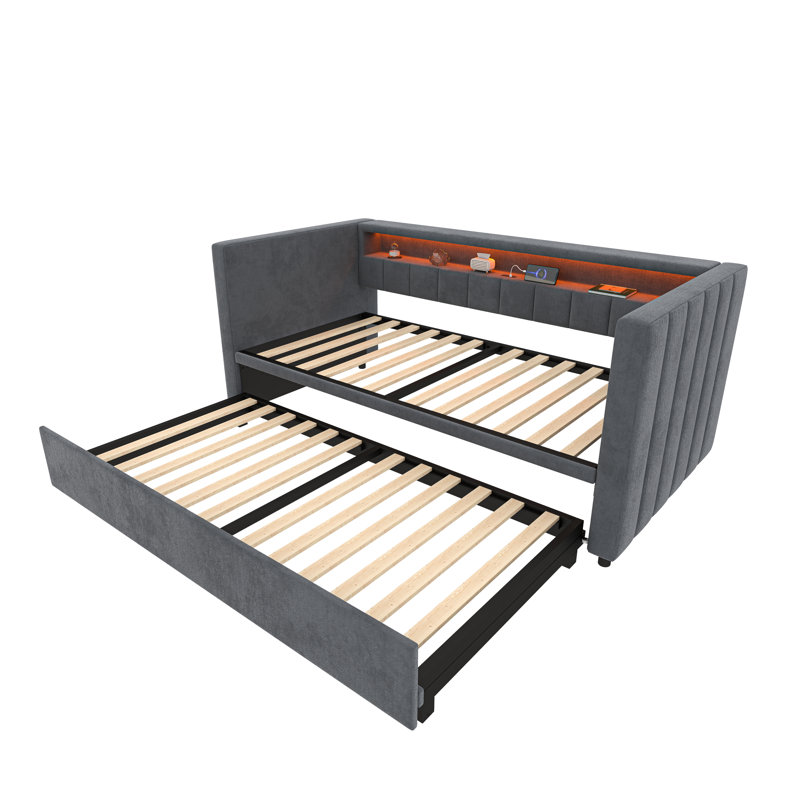 Upholstered Bed, Grey