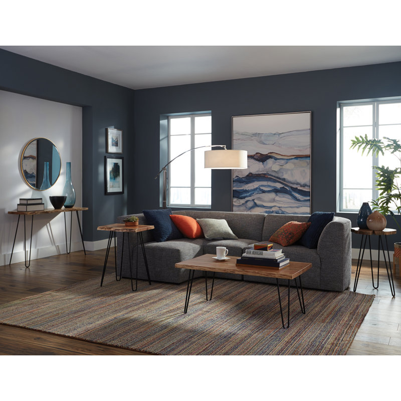 Bexton 20"W Industrial Modern Solid Wood Rectangular Hairpin Live Edge End Table