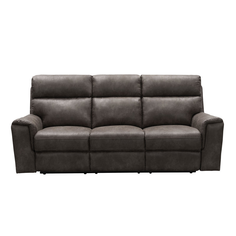 Nobleboro Upholstered 90'' Reclining Sofa, Espresso Brown