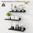 Rustic Floating Shelves Set of 3 with Lip, Picture Ledge Shelf for Nursery, Living Room – Multipurpose Storage Organizer, Bookshelf, & Photo Display Rack Black-1279139499