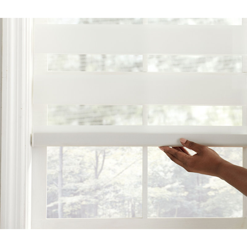 Store à enroulement automatique transparent sans cordon, Blanc, l 61 po x L 72 po