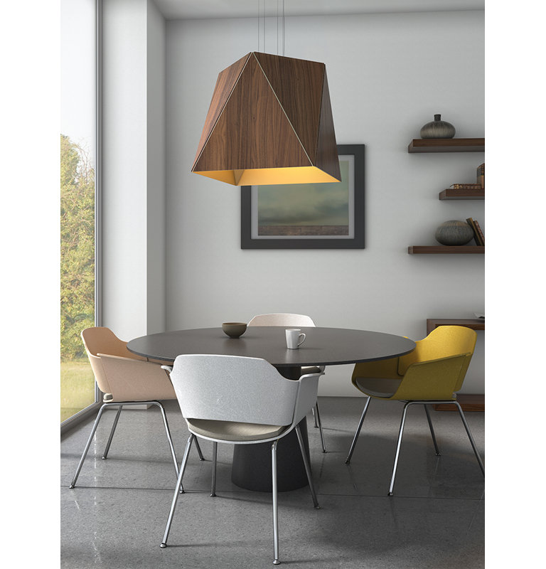 Calx 1 - Light Single Pendant, 3500K (Cool), 6.38" H x 10" W x 10" D, Brushed Brass