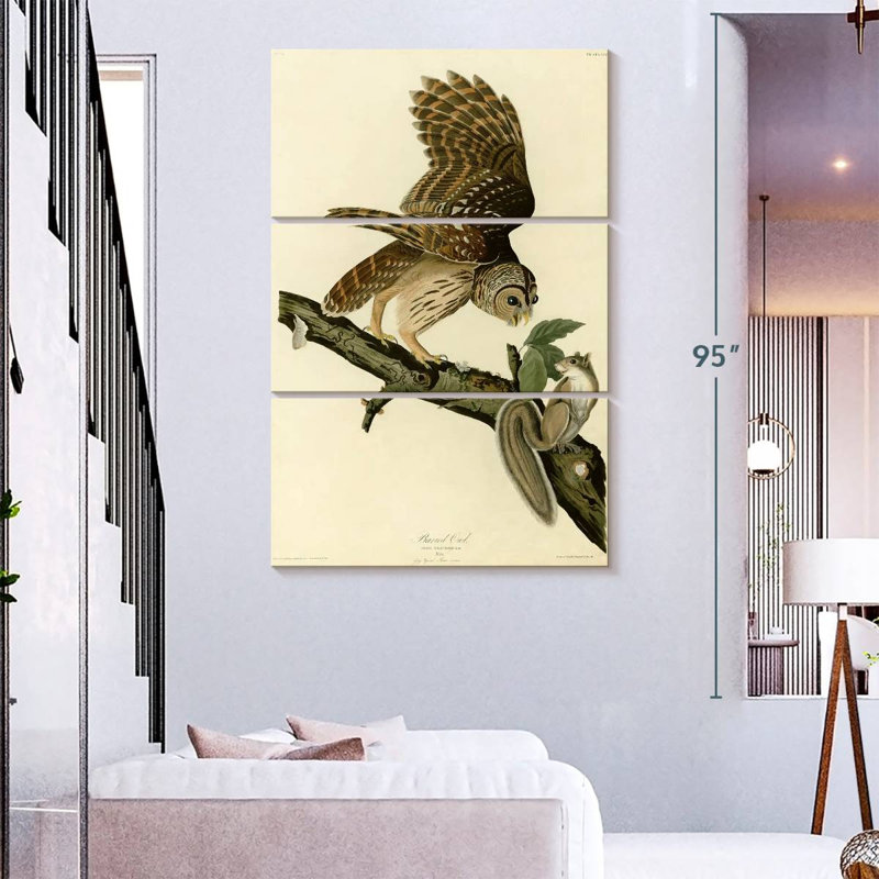 Chouette rayée d'oiseaux d'Amérique, H 74 po x l 48 po