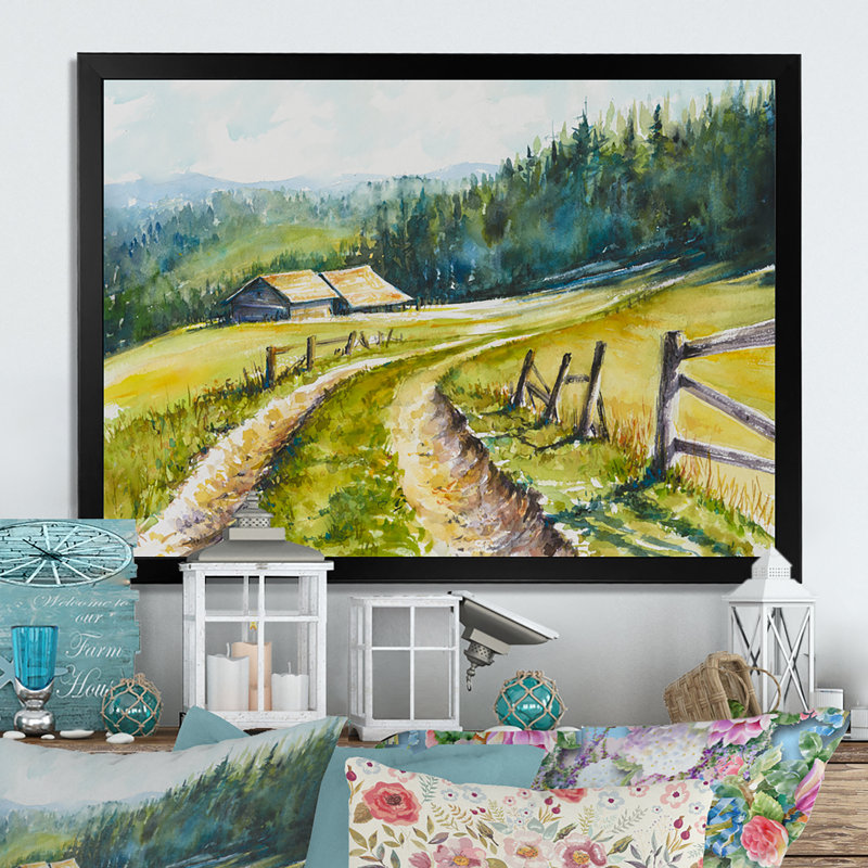 «Going to the Farm», reproduction sur toile encadrée, Cadre photo noir, H 8 po x l 12 po x P 1 po
