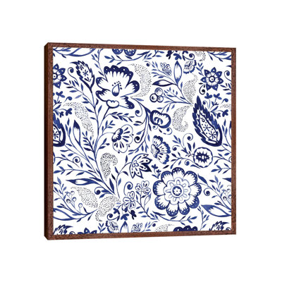 Folk Floral Indigo by Jacqueline Maldonado - Print on Canvas
