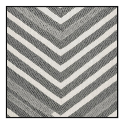  Tapis rayé gris et blanc lavable