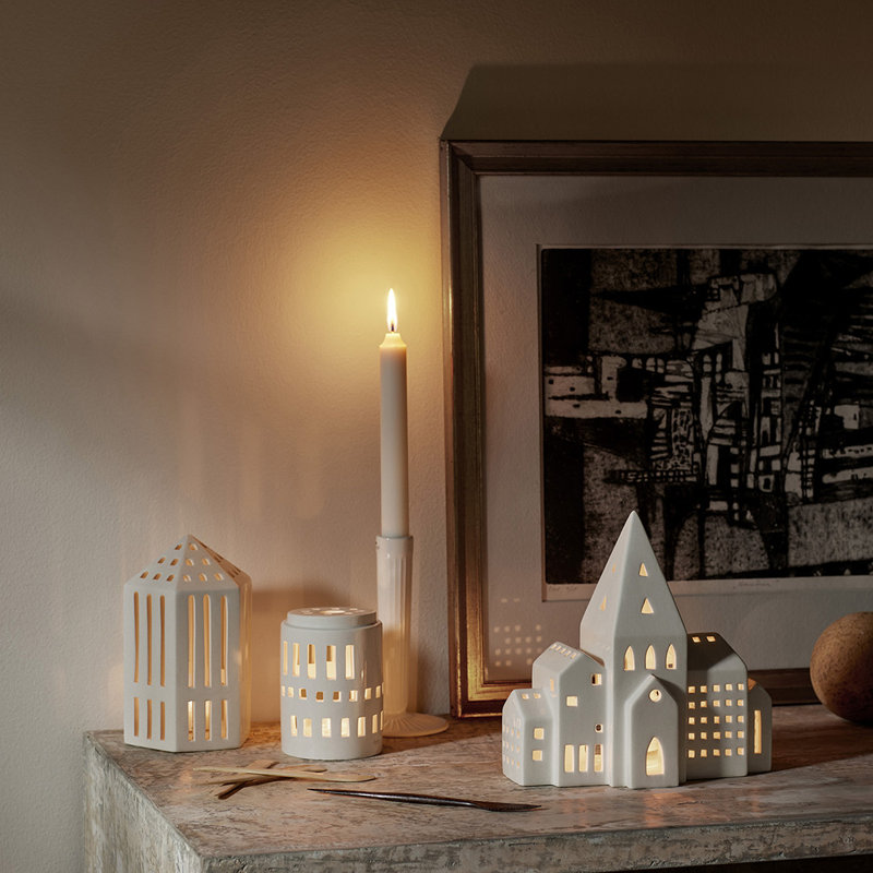 Porte-bougie de table en céramique Urbania 4,5 po